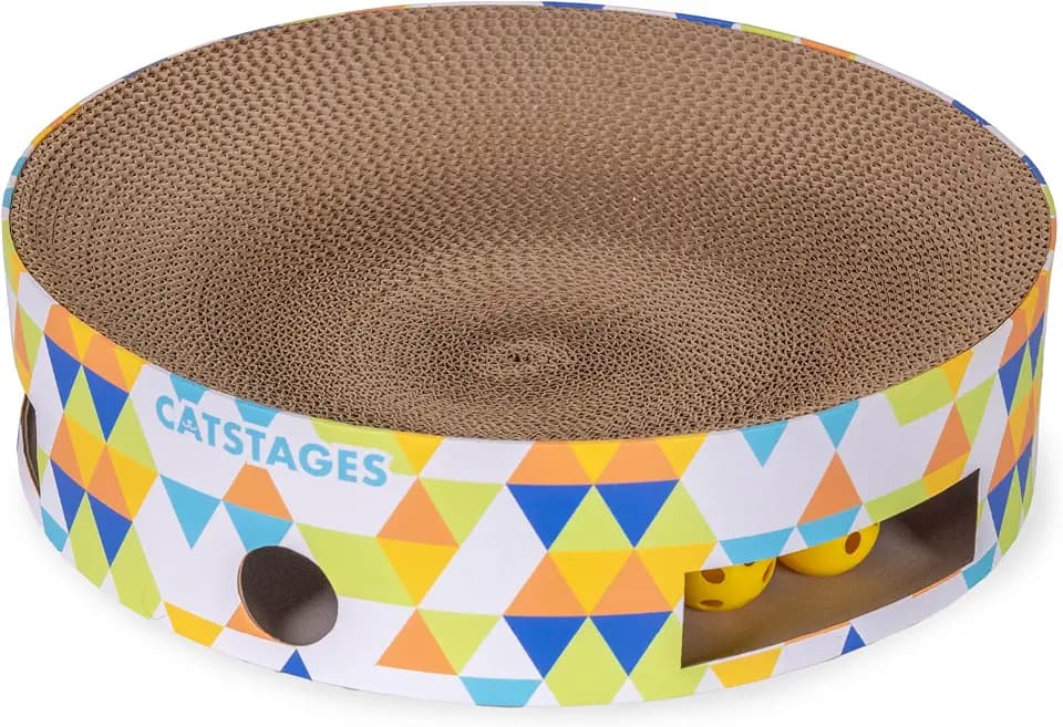 Catstages Bowl Track Scratcher 3-in-1 Ball Track, Scratcher, Lounger, 13.8"