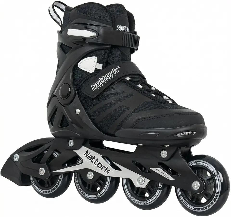 Nattork Adult Inline Skates for Men Women, Fitness Blades Roller with Aluminum Frame, PU Wheels and Breathable Mesh