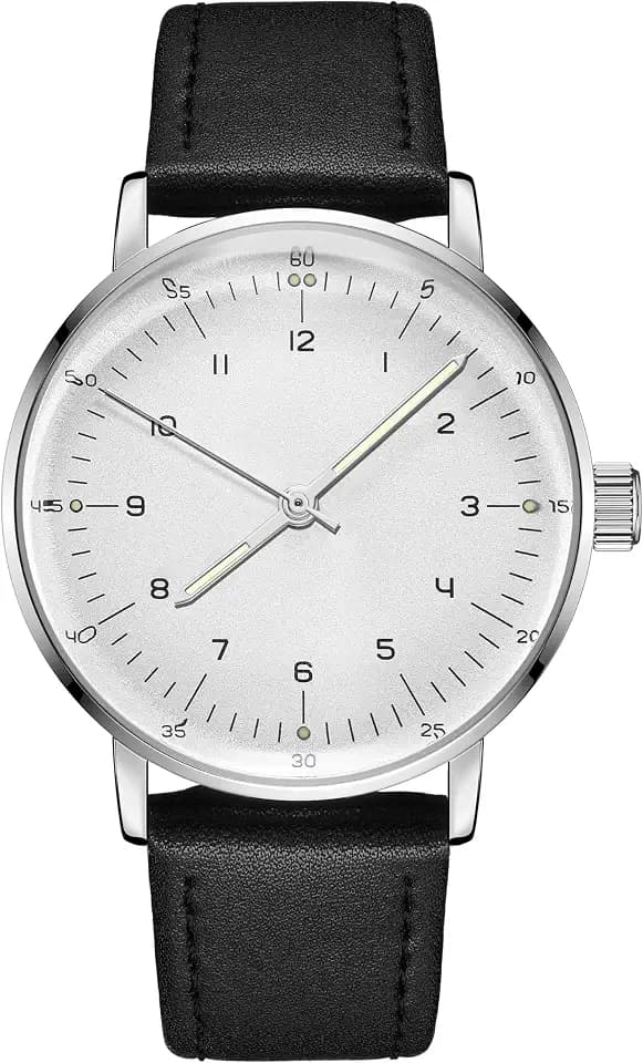 Boyarca Vintage Mechanical Watch with Domed Glass Watch Mirror and 40mm case, Casual and Minimalist Manual Winding Mechanical Wrist Watch for Men and Women