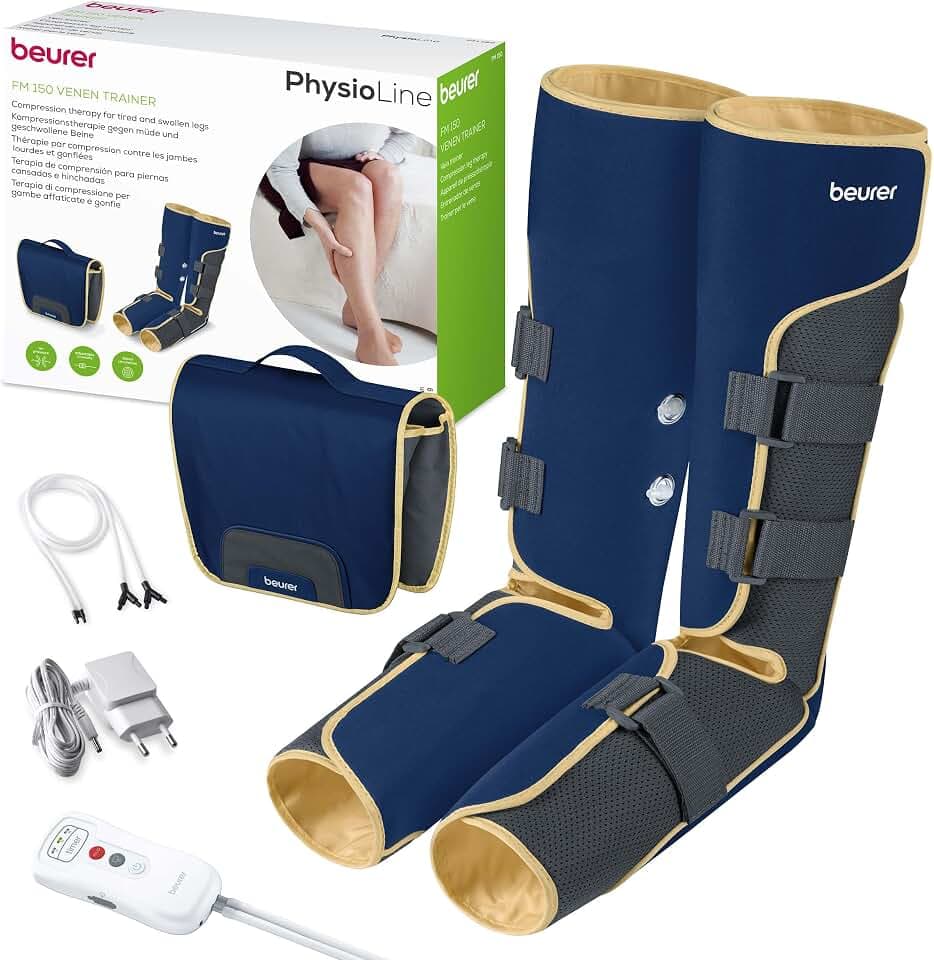 Beurer FM 150 Venenmassagegerät, elektrische Kompressionsmassage, Beinmassagegerät für zu Hause, kann Muskelverspannungen lösen, fördert Durchblutung, Regeneration der Muskulatur nach Training
