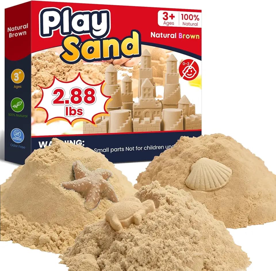 FURWEY Play Sand,2.88lbs Natural Brown Sensory Sand,Kids Shaping Molding