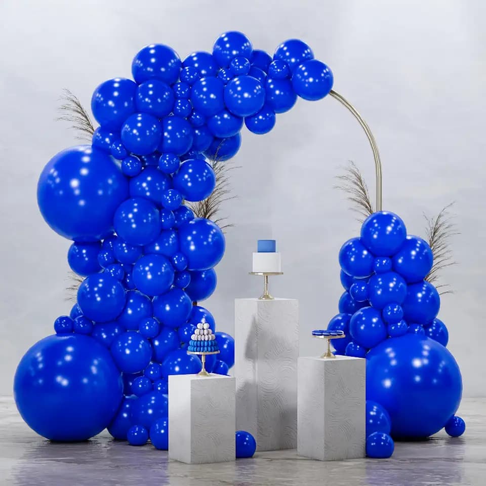 PartyWoo Royal Blue Balloons 128pcs Different Sizes Pack of 18 12 10 5 Inch Dark Blue Balloon Arch Kit for Baby Shower Gender Reveal Graduation Under The Sea Birthday Party Decorations Blue-Y59