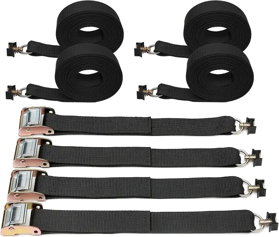 lukar 4 Pack 1.77" X 19.6ft L Track Tie Down Ratchet Straps