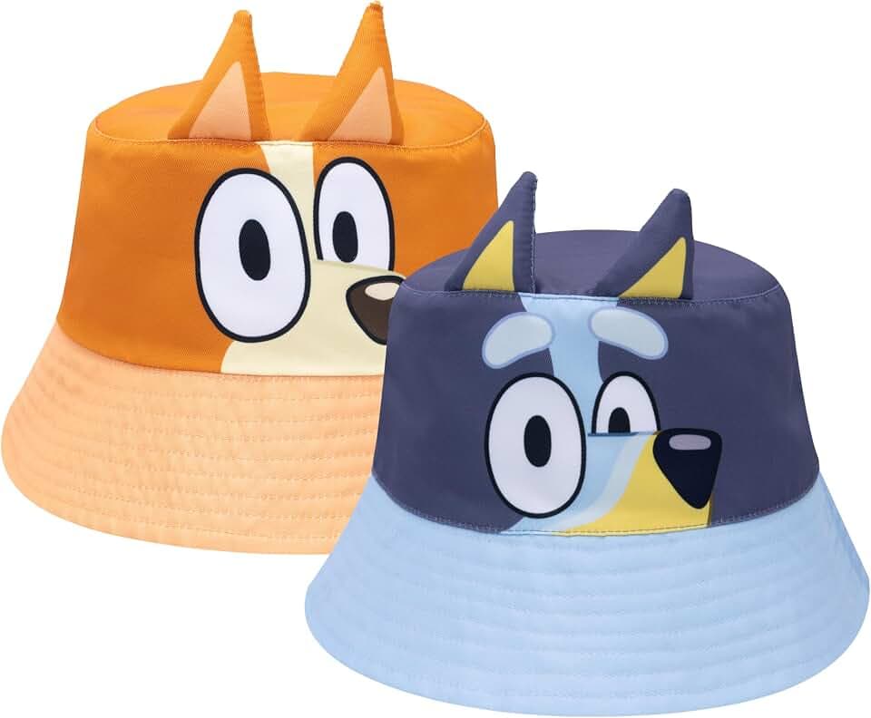Bluey Reversible Bucket Hat for Kids – Officially Licensed Summer Sun Hat for Boys & Girls Ages 2-5 – Breathable Twill Fabric