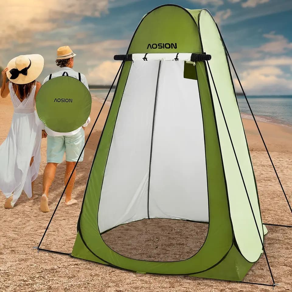 Pop Up Privacy Shower Tent, Portable Changing Dressing Room with Carry Bag, Waterproof Sun Shelter for Camping, Beach, Hiking & Outdoor Activities.