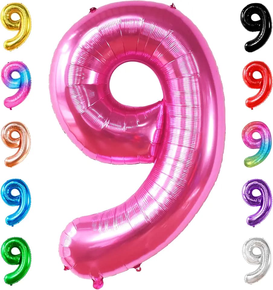 KatchOn, Giant Hot Pink Number 9 Balloon- 40 Inch, 9th Birthday Decorations