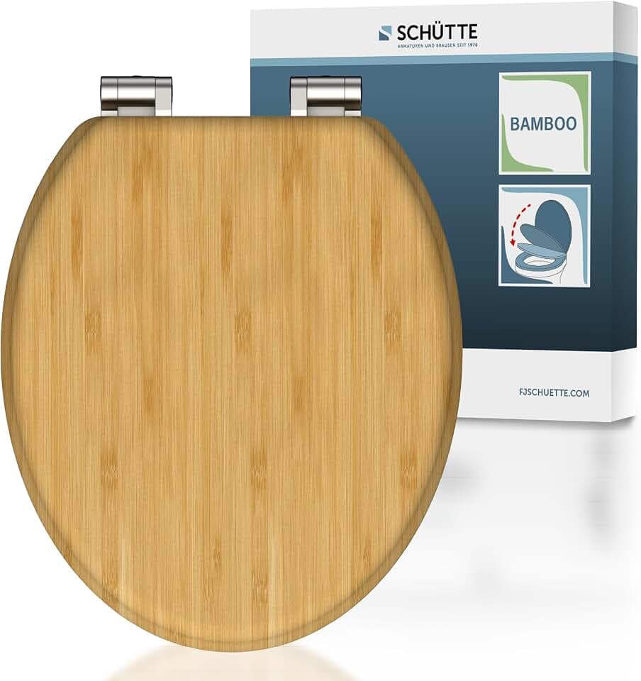 SCHÜTTE WC-Sitz BAMBOO mit Absenkautomatik aus Bambus, Klodeckel für WC