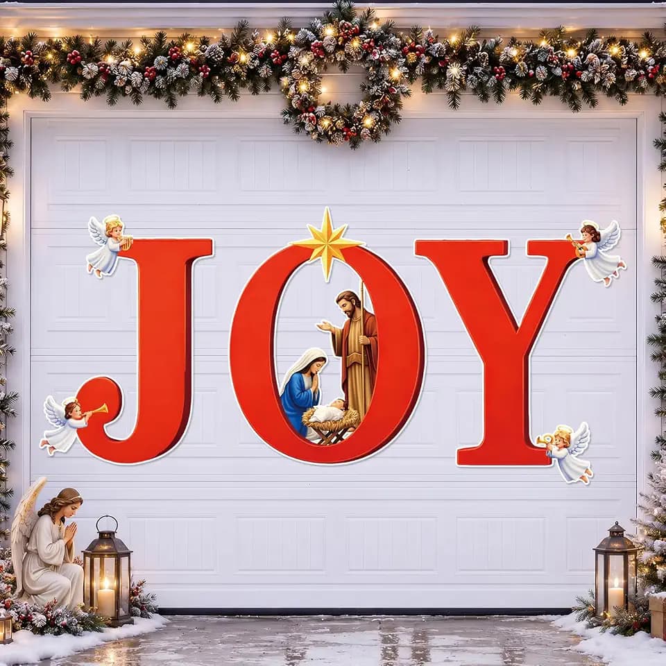 Zhengmy 11 Pcs Christmas Nativity Magnetic Garage Door Decorations