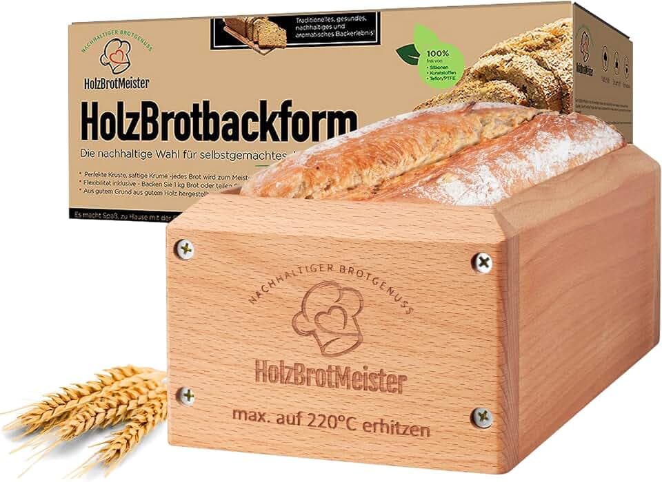 Brotbackform aus Holz I schadstofffrei | Original HOLZBROTMEISTER | Brotbackform für bis zu 1kg selbst gebackenes, natürliches Brot