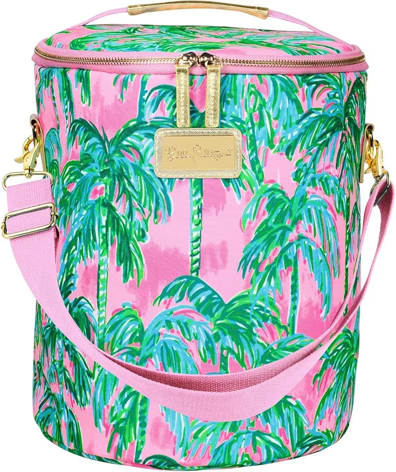 Lilly Pulitzer Insulated Soft Beach Cooler with Adjustable/Removable Strap and Double Zipper Close