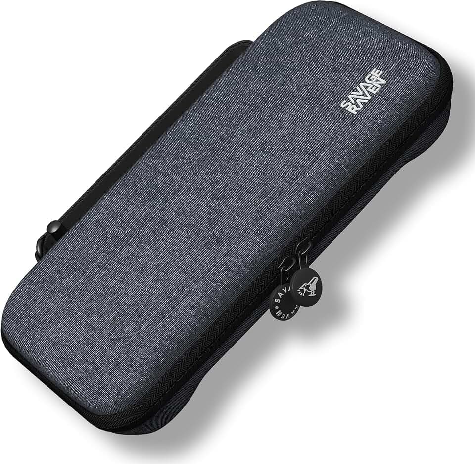 SAVAGE RAVEN by Skull & Co. Every Day Slim Carrying Case for Nintendo Switch 2: Portable Hard Shell Protective, Gaming Console Protection Case- Denim
