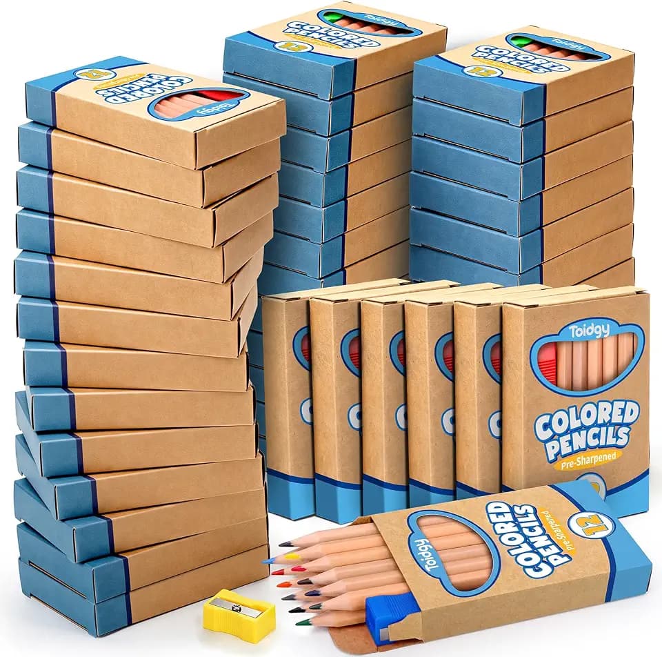 600 Count Colored Pencils Bulk, 50 Pack Colored Pencils for Kids 12 Color