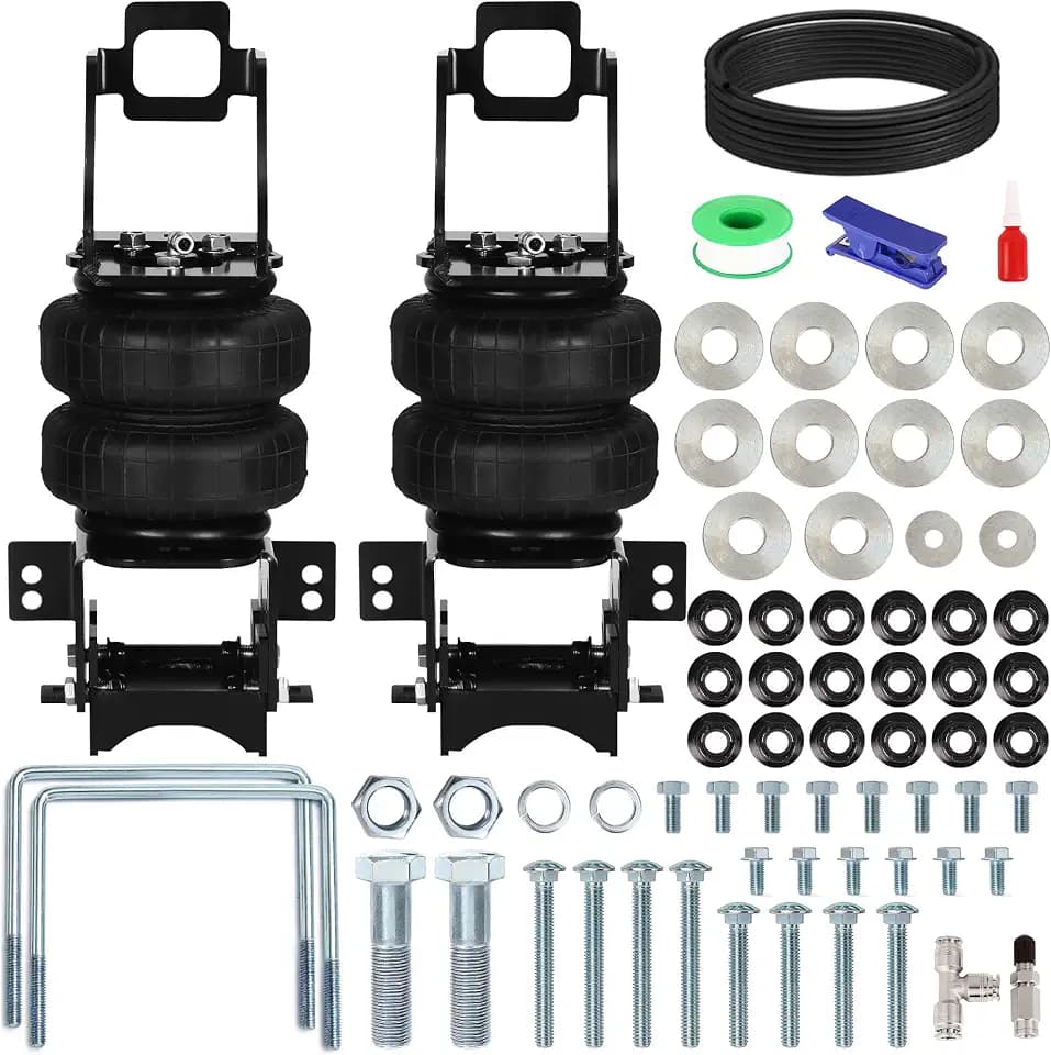 Just-V Rear Air Bags Suspension Kit for 1999-2004, 2008-2010 Ford F250 F350 Truck Towing, 5000 Lb of Load Leveling Capacity, Replacement for Firestone 2550 Ride Rite Airbags for Trucks Rear Suspension