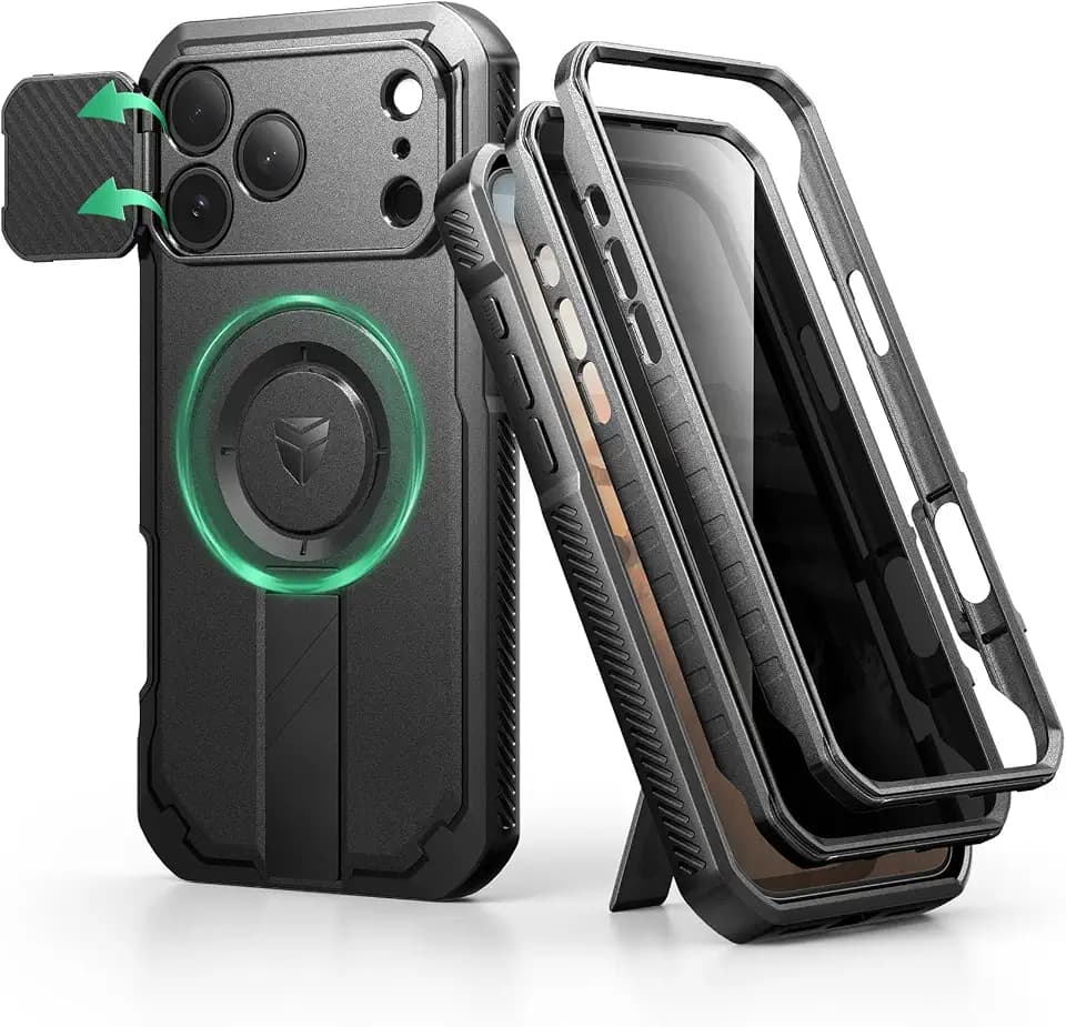 Dexnor for iPhone 17 Pro Max Case with Privacy Screen Protector, Black