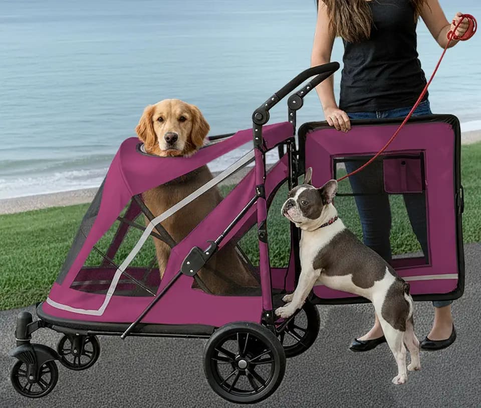 Pet Gear No-Zip Expedition Pet Stroller, Dark Lilac