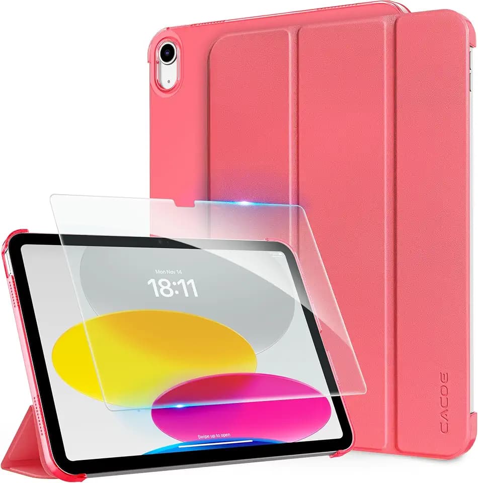 CACOE Case for iPad A16 11th/10th Generation +Screen Protector, Watermelon