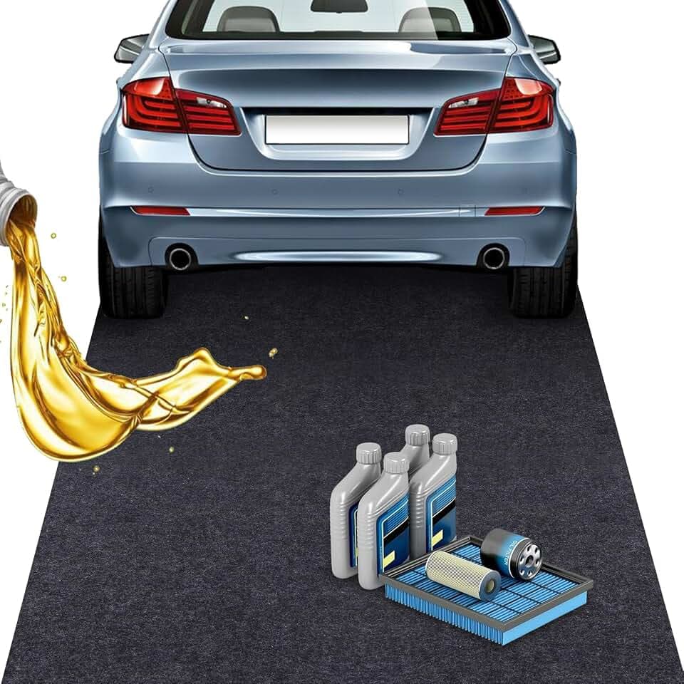 YSOOUA Öl Auffangmatte Garage Ölmatte 100x200 cm Premium Ölbindematte Ölmatte Robuste Schutzmatte Werkbank Unterlage Garagenboden Matten Vielseitiger Garagen Protektor Strapazierfähige Saugmatte