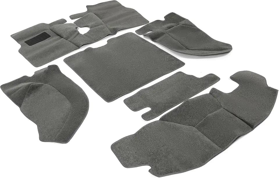 ALMULOO 6-Piece Full Set Replacement Carpet Mats Compatible with 1997-2006 Jeep Wrangler TJ, Grey Interior Floor Kit