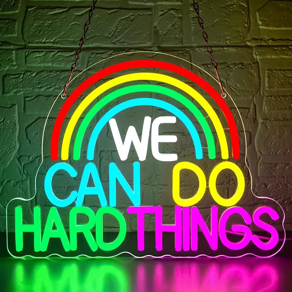 We Can Do Hard Things Neon Sign for Wall Decor Inspirational Neon Light