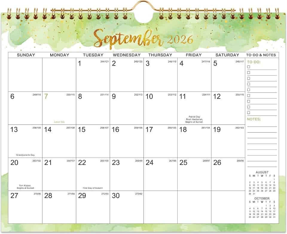 2026-2027 Calendar - 2026-2027 Wall Calendar, July 2026 - December 2027, 11" × 8.5", Spiral Twin-Wire Binding, Daily Blocks with Julian Dates, Perfect for Planning and Organizing Your Life
