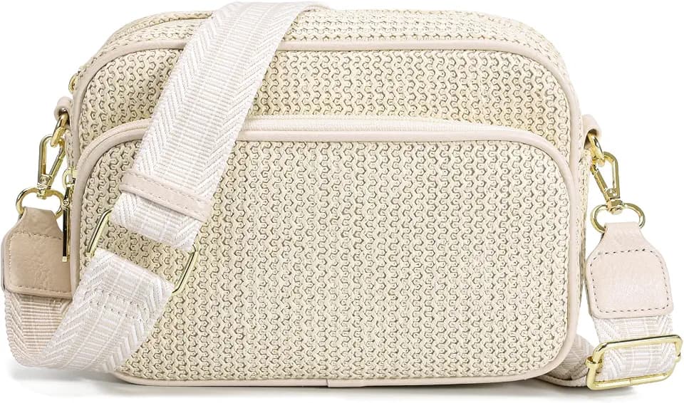 Faux Straw Crossbody Bags for Women RFID Raffia Summer Purse 2026
