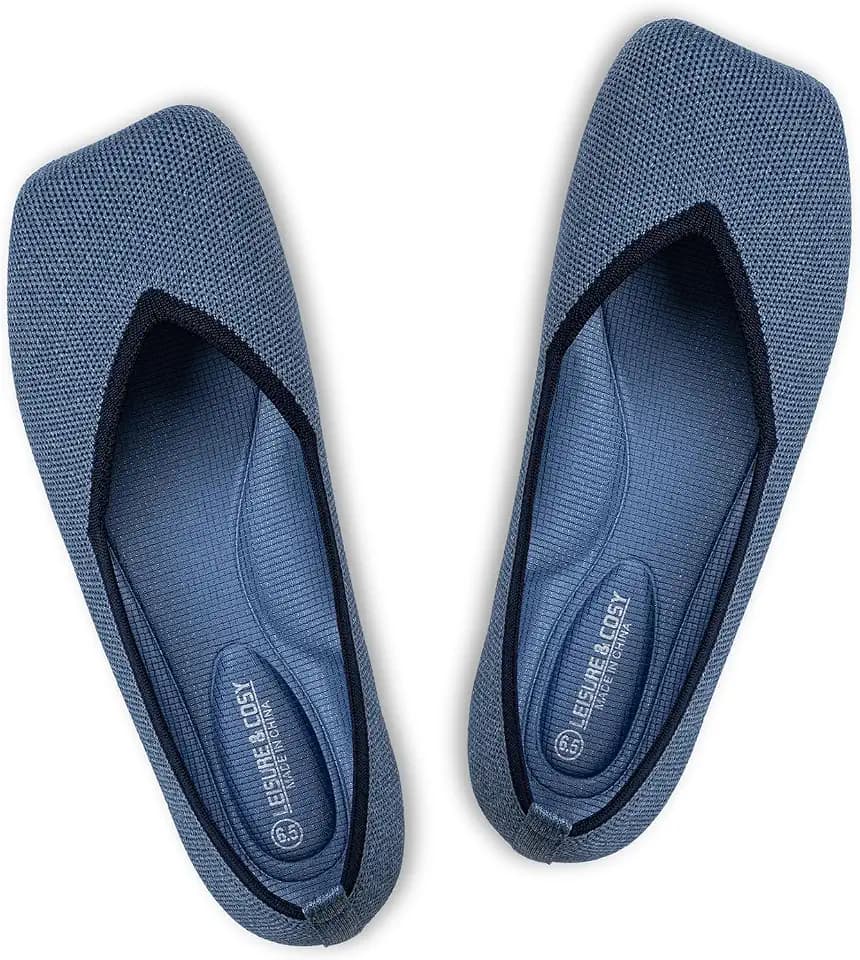 Women's Wide Toe Box Flats Shoes Knit Ballet Flat
