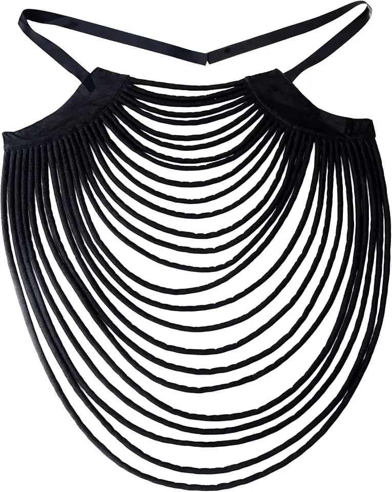 BAZINRICHE Women's Handmade Necklaces Ankara Kente Necklace Long Multi Strand African Wax Collar
