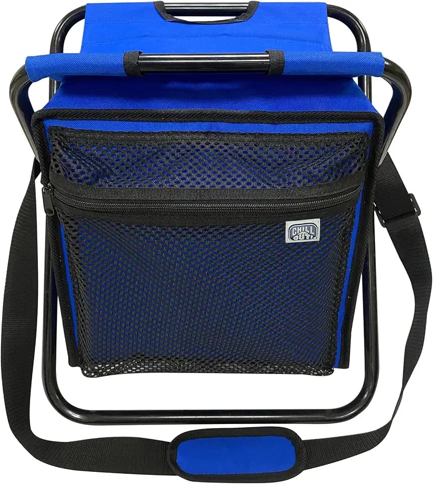 Chill Out! Frigi-Chair Cooler with Sport Seat in Blue, Soft Cooler with Built in Sport Seat