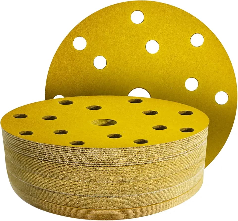 Schleifpapier 150mm klett, Klett-Schleifscheiben, 80 Stück, 15 Loch