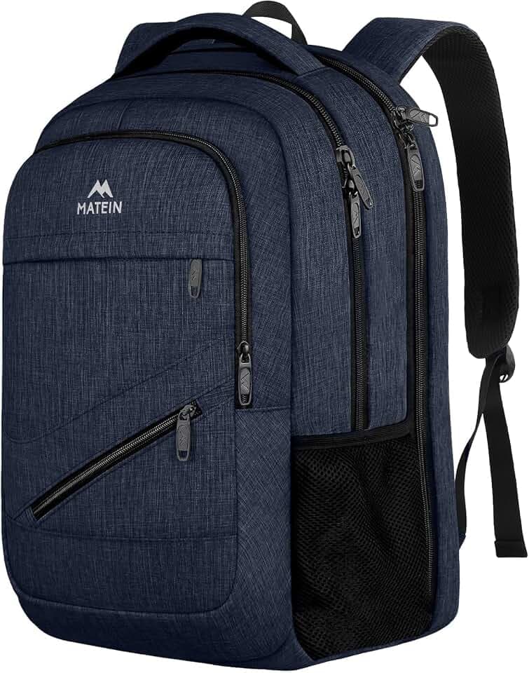 MATEIN Work Bookbag for Men, 17 In Large Laptop Travel Carry On Backpack