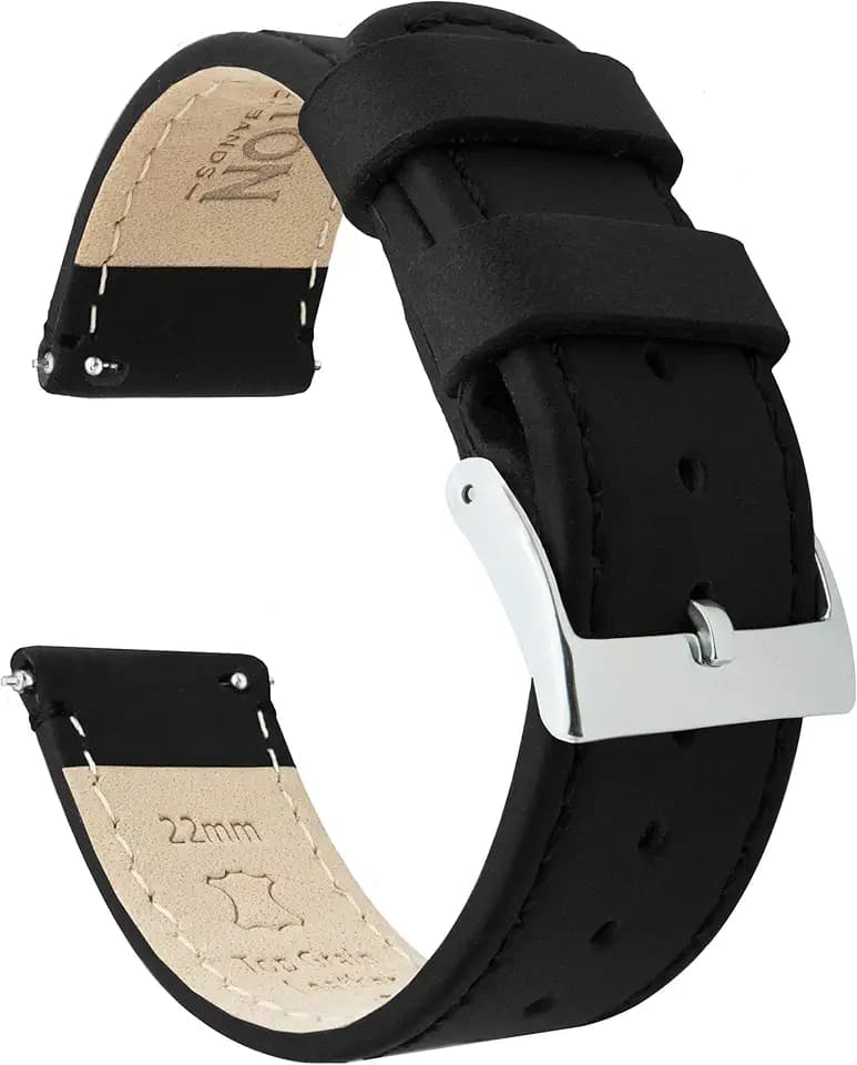 BARTON WATCH BANDS - Top Grain Leather Watch Bands Compatible with Apple Watch Models - 1, 2, 3, 4, 5, 6, 7, 8, 9, 10, SE, Ultra & Ultra 2