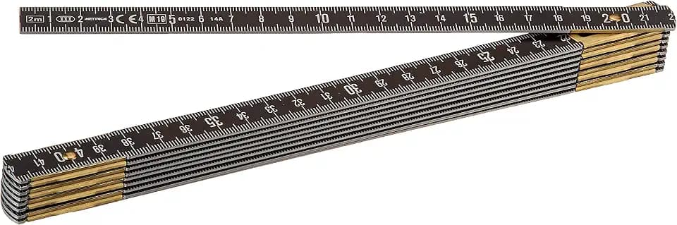 Metrica 21036 2 m Alu-Gliedermassstab Oxyd, schwarz