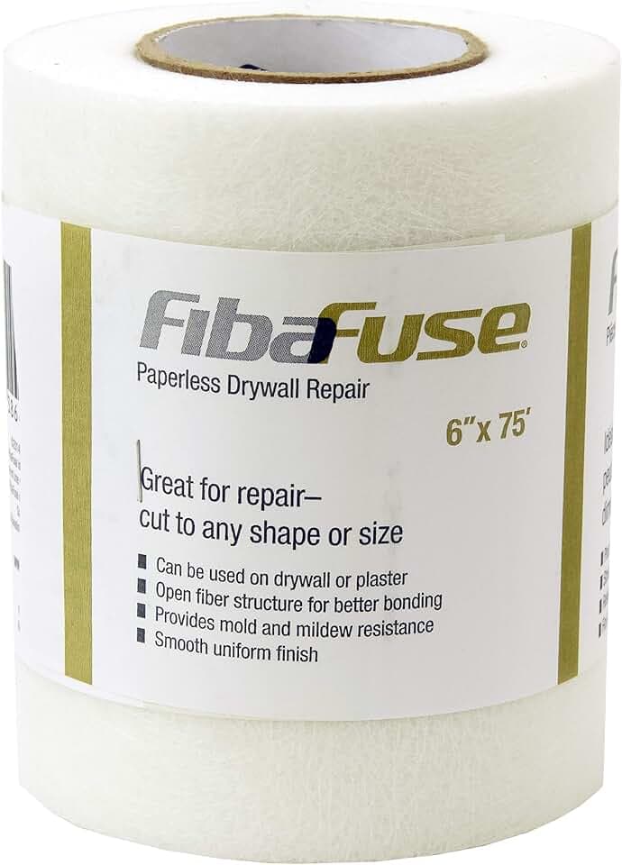 FibaFuse FDW9018-U 6" X 75' Paperless Drywall Repair, White