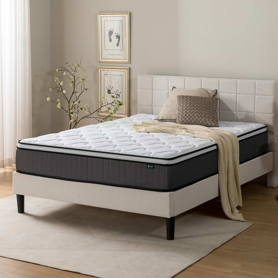 Zinus Hybrid Taschenfederkernmatratze 140x200 cm - 25 cm Höhe - H3 mittelfest -Ergonomisch & Atmungsaktiv - Oeko-TEX Zertifiziert