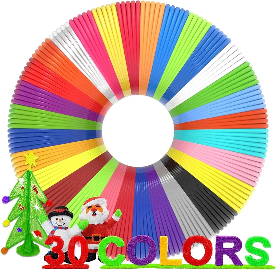 1.75mm 3D Stift Filament PLA Nachfüllungen 30 Farben, jede Farbe 3 Meter, glatte Druck Nachfüllungen für 3d Drucker Stift