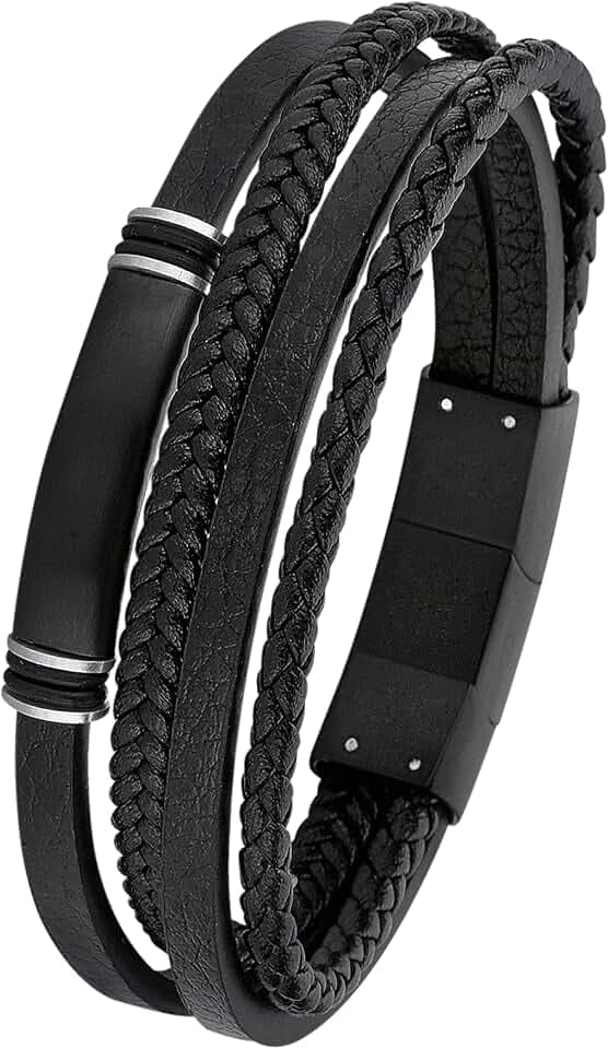 s.Oliver Herren Schmuck – Armband aus Leder und Edelstahldetails – Klassisch, Stilvoll und Maskulin – Perfekte Geschenkidee