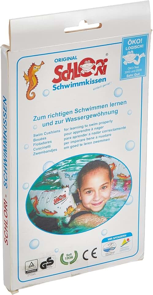 Schlori Schwimmkissen, Schwimmlernhilfe für Kinder 11-60 kg, Schwimmhilfe aus 100 Prozent Baumwolle, Schnallverschluss, Made in Germany, TÜV GS Geprüft