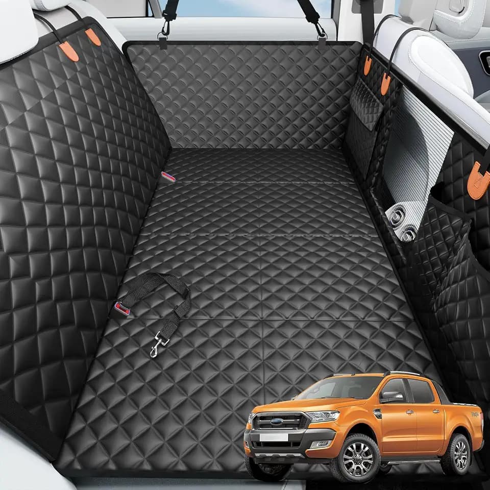 Dog Car Seat Cover for Back Seat,Hard Bottom Dog Seat Cover for Truck