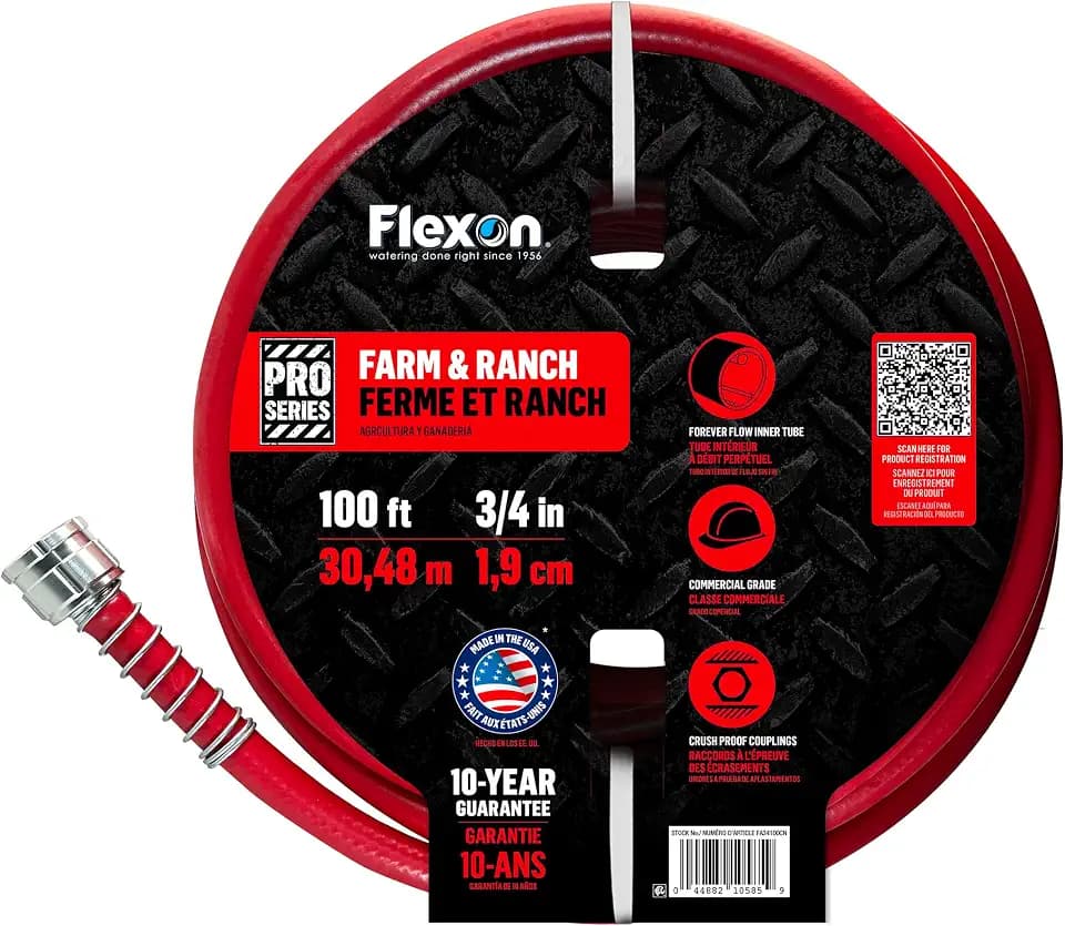 Flexon 3/4" x 100ft Farm & Ranch Garden Hose