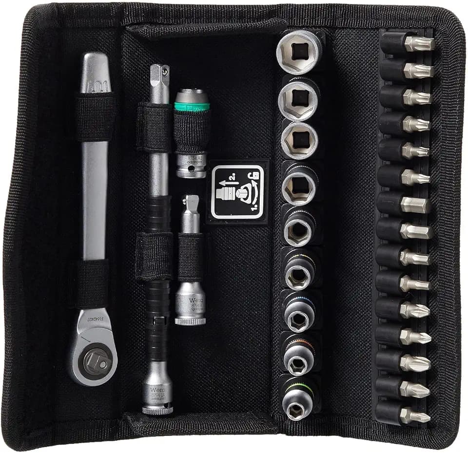 Wera 05004018001 8100 SA 8 Zyklop Metal-Knarrensatz, Umschalthebel, 1/4 Zoll -Antrieb, metrisch, 28-teilig