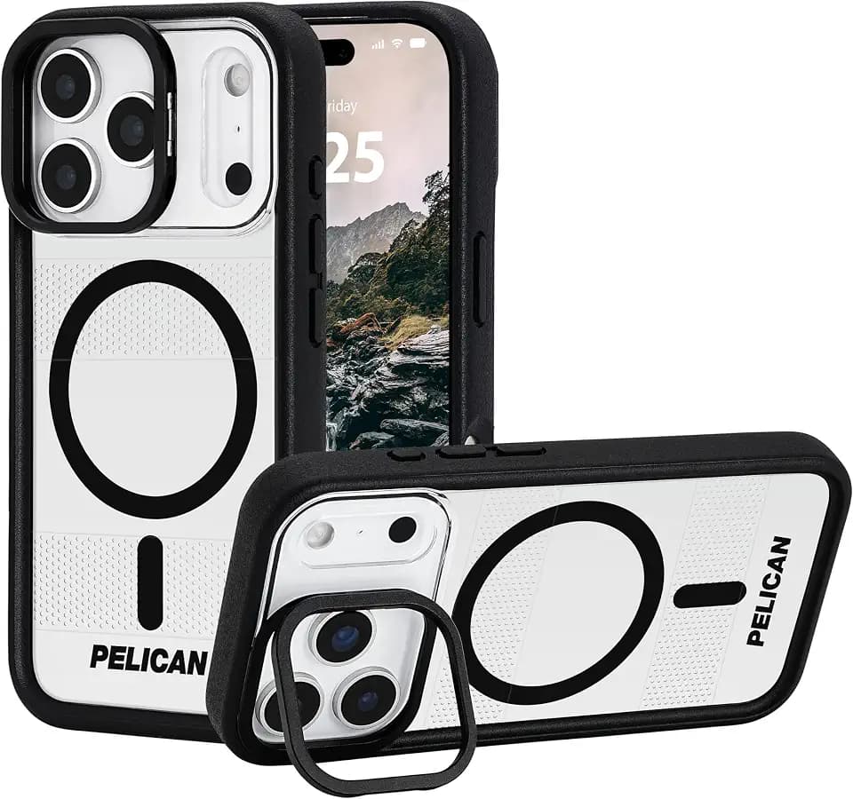 Pelican Protector iPhone 17 Pro Case with Camera Stand - Clear