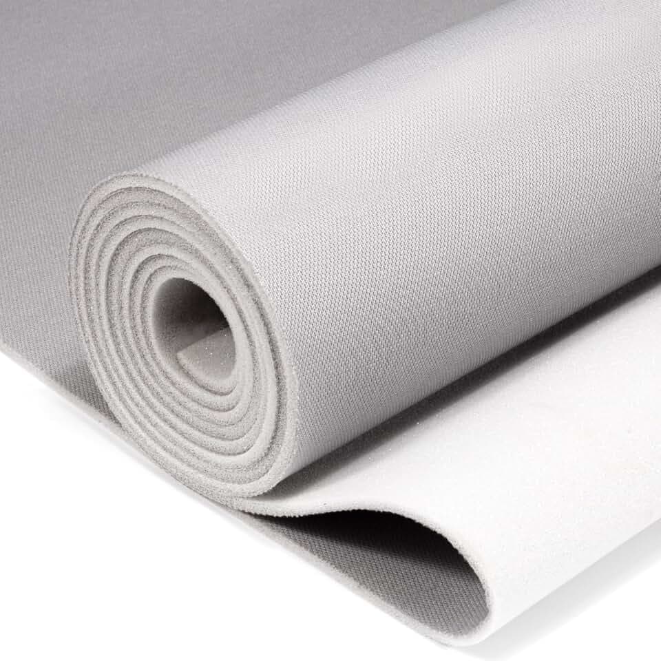 Babnecl Auto Headliner Fabric 96" L × 60" W Mesh Type with Foam Backing - Tube Packaging - Gray Interior Replacement Material for Car/Truck/SUV/RV Roof - Home Repair/DIY Headliner Material