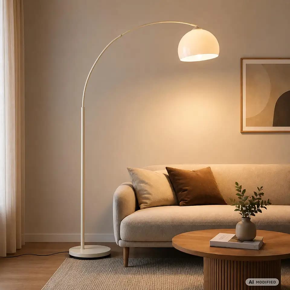 Brilliant Vessa Bogenstandleuchte beige – Stehleuchte E27 60W exkl. LED