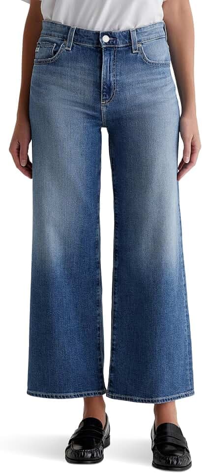 AG Women's Saige Mid Rise Wide Leg Jean