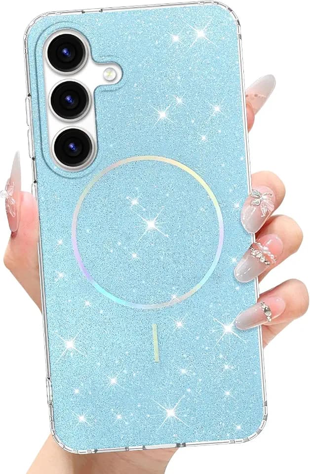 tharlet Magnetic for Samsung Galaxy S25 Plus Case Blue Glitter Aesthetic