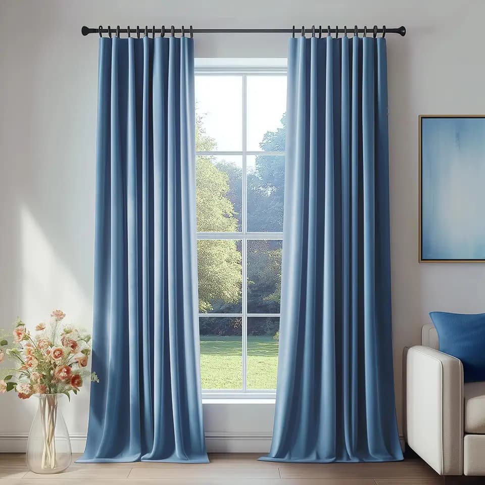 FMFUNCTEX Velvet Blackout Curtains Blue Thermal Insulated Curtains for Bedroom Living Room Darkening Curtains 84 Inches Long Soft Luxury Heavy Rod Pocket Slate Blue Drapes Dining Room 2 Panels Set