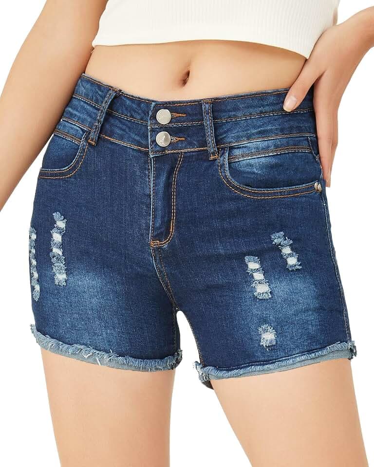 PHOENISING Damen Jeans-Shorts