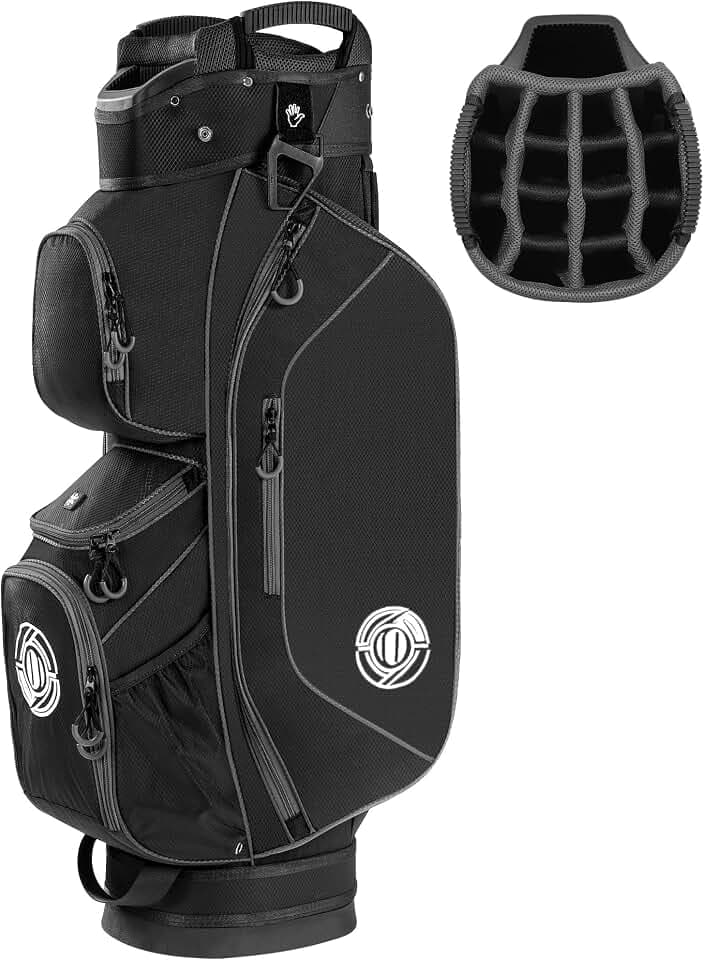 Shopsource Lightweight Golf Cart Bag with 15 Way Organizer Top Putter Well