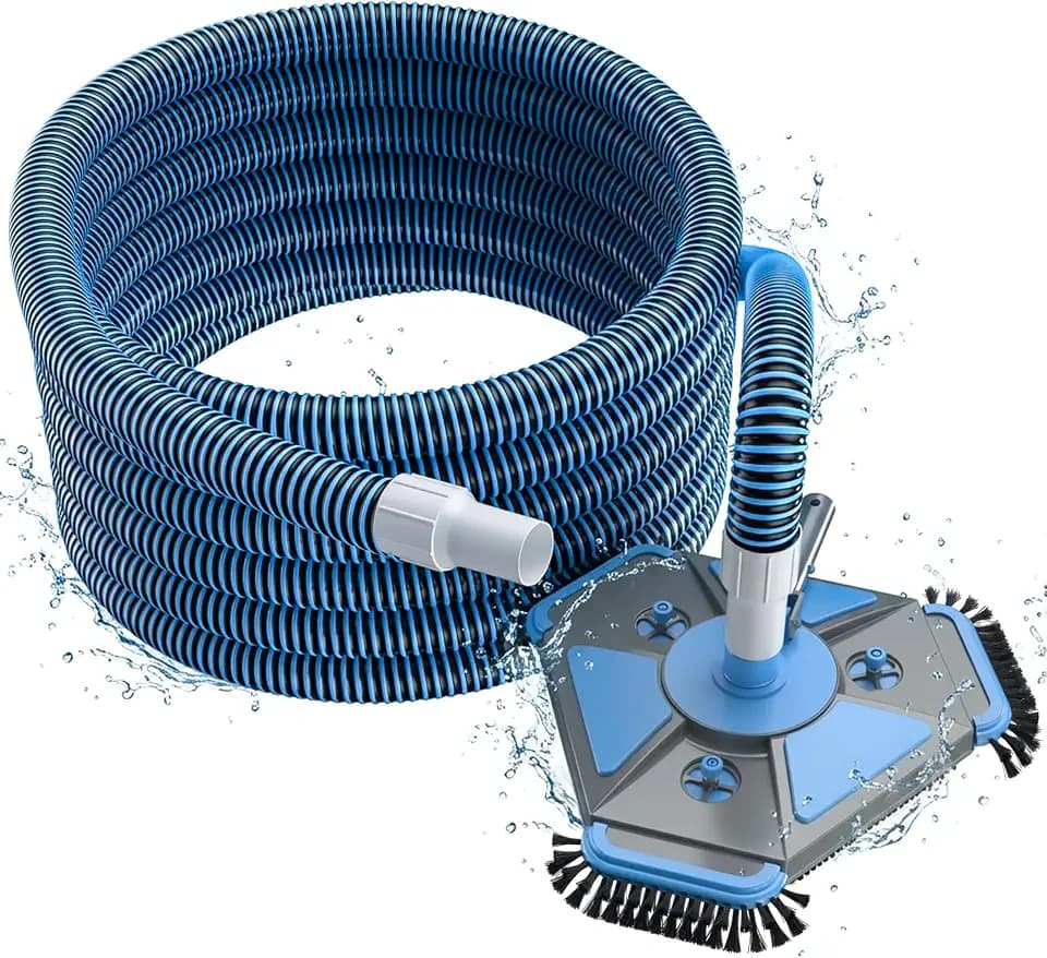 (No Pole) Pool Vacuum Head and 40 Ft Hose x1-1/2", 360° Swivel Cuff