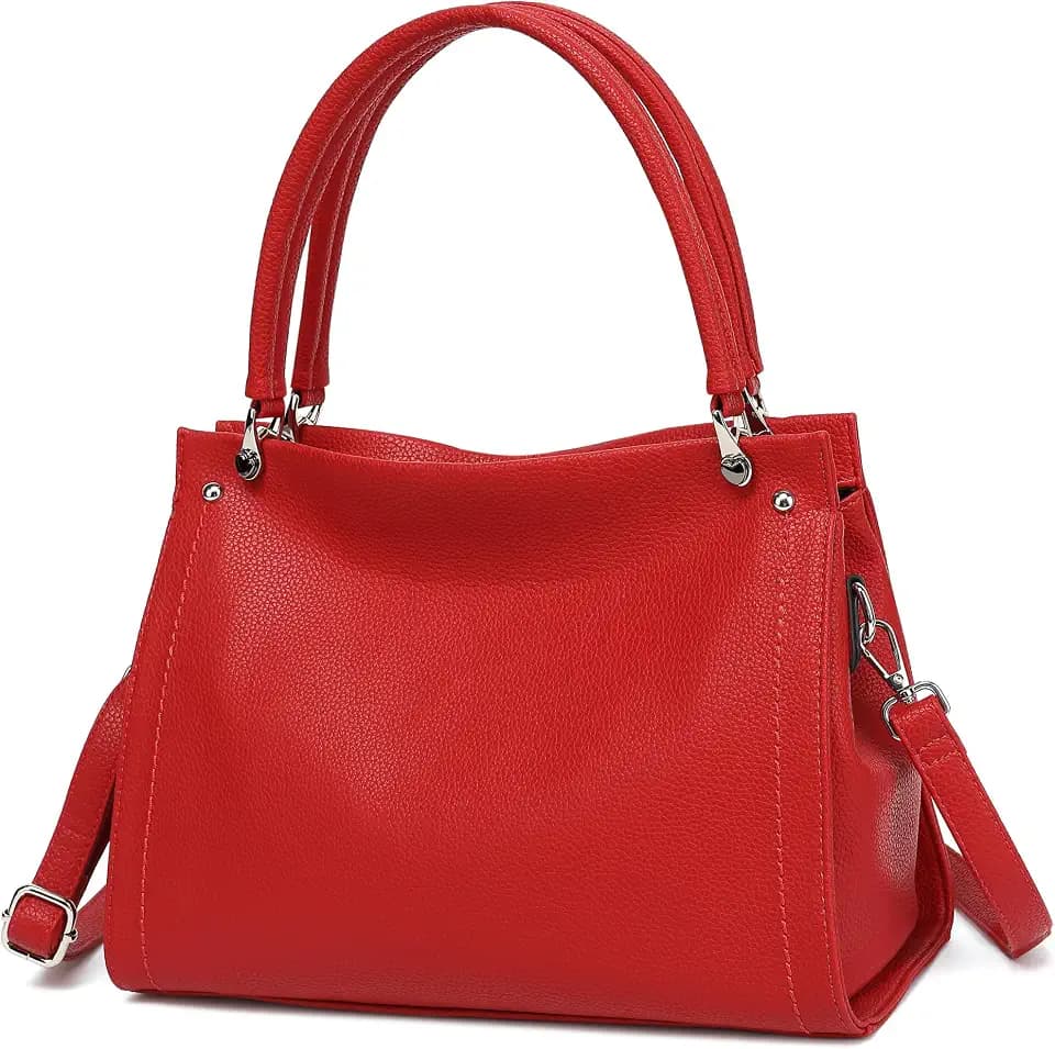 KOGTLA Lychee-textured Vegan Leather Purses for Women, Sturdy Ladies Handbags with Adjustable Satchel Strap, Tote Hobo Bags